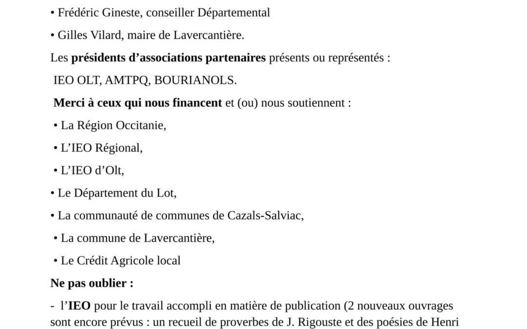 Compte-rendu de l&rsquo;AG des Barjacaires 2024
